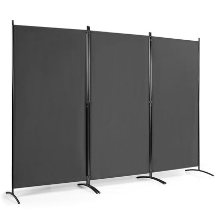 3 paneļu istabas aizslietnis, salokāms, auduma aizslietnis, 260 x 183 cm, pelēks