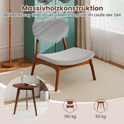Trīsdaļīgs atpūtas mēbeļu komplekts ar galdu un 2 krēsliem, gaiši pelēks