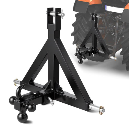 3 Point Trailer Hitch, 2 in Receiver, 3 Tow Balls