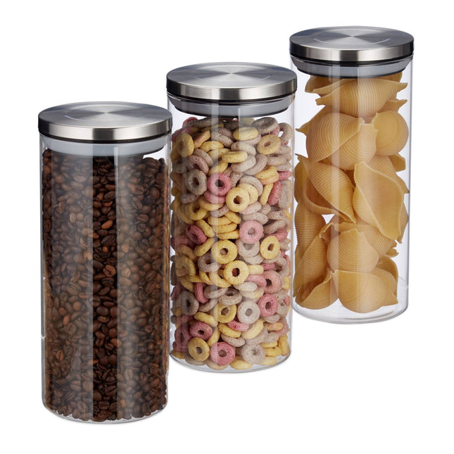 3 uzglabāšanas burkas pa 1300 ml