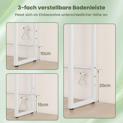 3 līmeņu vannas istabas plaukts virs tualetes, 64x24x162 cm, balts