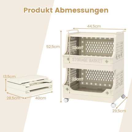 3 līmeņu veļas grozs ar rokturiem un āķiem