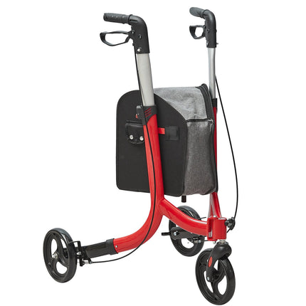 3-Wheel Rollator Walker, Foldable Aluminum, 260 lb