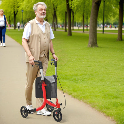 3-Wheel Rollator Walker, Foldable Aluminum, 260 lb