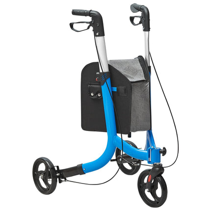 3-Wheel Rollator Walker, Foldable Aluminum, 260 lb