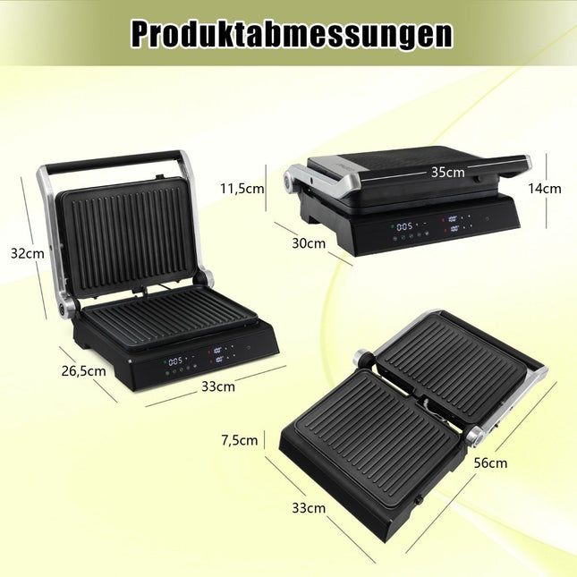 3-in-1 1800W Panini preses grils ar nepiedegošām plāksnēm Elektriskais grils