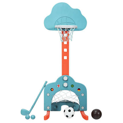 3 vienā regulējams bērnu sporta komplekts: basketbols, futbols, golfs
