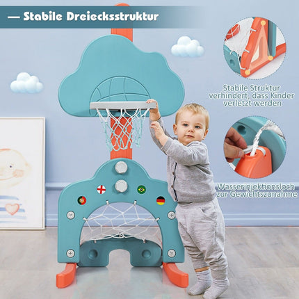 3 vienā regulējams bērnu sporta komplekts: basketbols, futbols, golfs