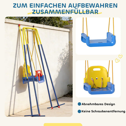3-in-1 Adjustable Kids Swing Set for Indoor/Outdoor Use