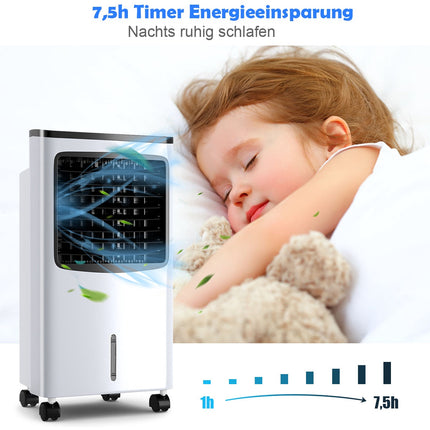 3-in-1 gaisa dzesētājs ar 8 litru tvertni, tālvadības pulti, 7,5 stundu taimeri