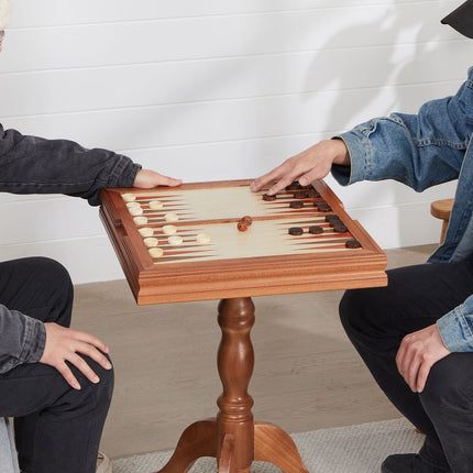 3-in-1 Chess Checkers Backgammon Table, 18-Inch Wood
