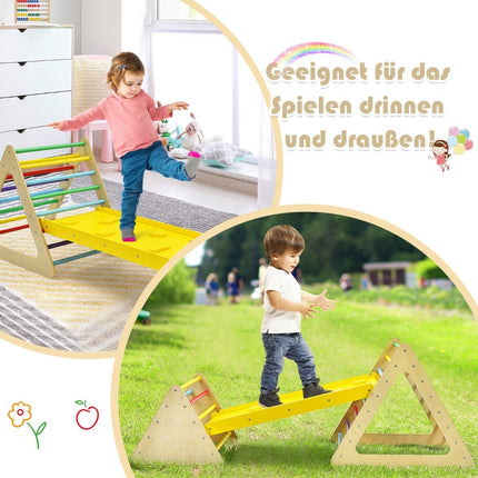 3 in 1 Climbing Toy Set for Toddlers Climbing Triangle & Ladder & Slide Climbing Frame Colorful