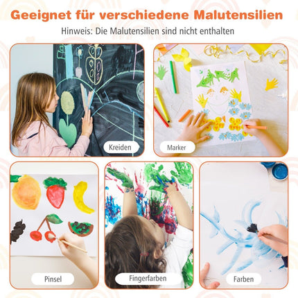 3-vienā bērnu molberts ar krīta tāfeli, balto tāfeli un papīra rulli