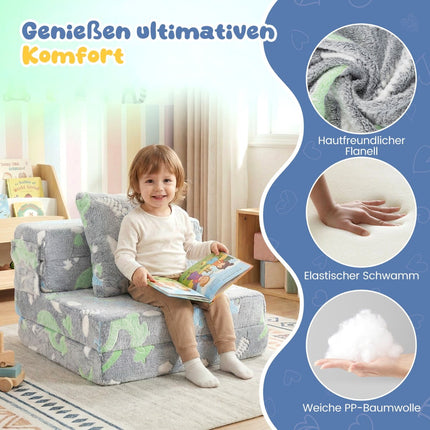 3-vienā bērnu dīvāns, spīd tumsā, mazgājami pārvalki