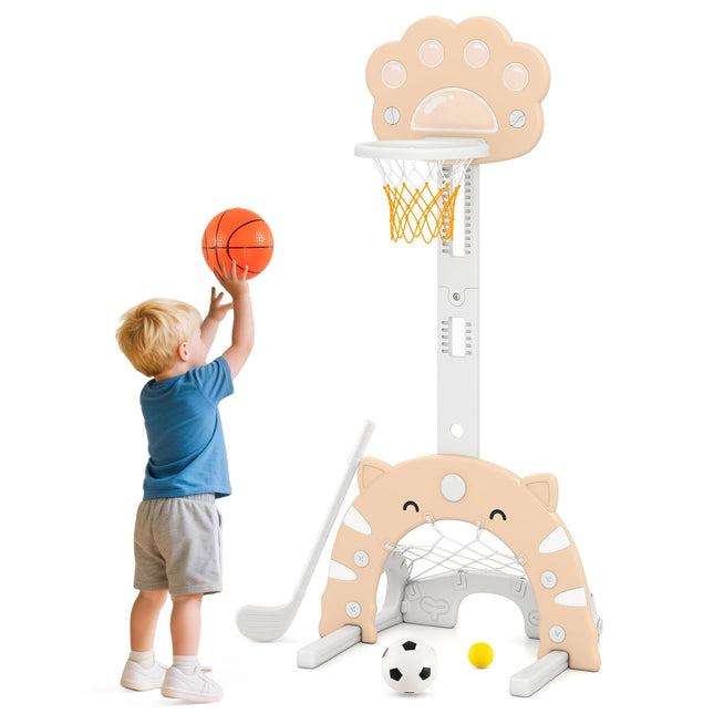 3-vienā bērnu sporta centrs: basketbola, futbola un golfa komplekts