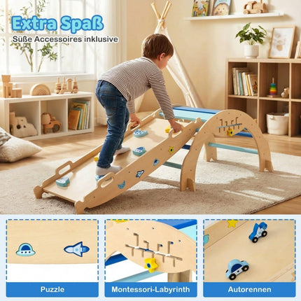 Montessori kāpšanas komplekts 3 vienā ar rampu un arku