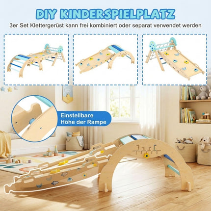 Montessori kāpšanas komplekts 3 vienā ar rampu un arku