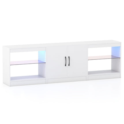 3-in-1 TV statīvs ar LED apgaismojumu, regulējamiem plauktiem, maks. 85 collas