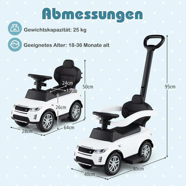 3-vienā mazuļu braucamā automašīna ar noņemamu rokturi