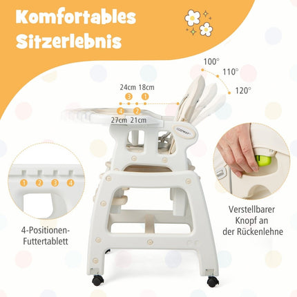 3 vienā bērnu krēsliņš, barošanas krēsliņš un ēdamistabas krēsls un bērnu sēdekļu grupa 62 x 51 x 104 cm bēšā krāsā