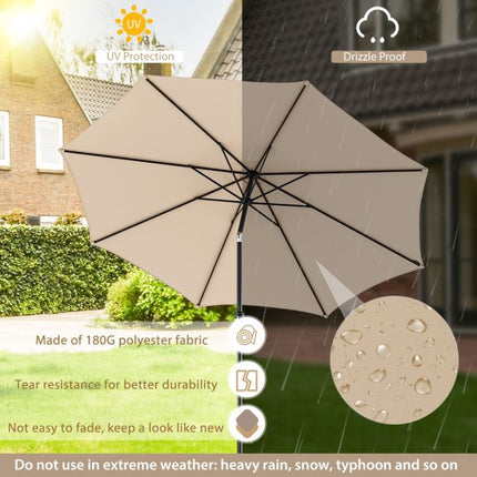 3 m terases saulessargs, 8 ribu noliecams kloķis, ventilējama augšdaļa, bēšs