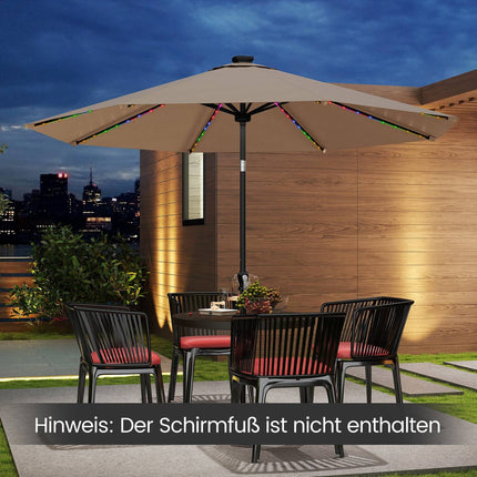 3 m terases saulessargs ar saules enerģijas LED gaismām, 9 režīmi