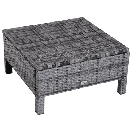 Gray poly rattan garden sofa set with cushions - 3-piece
