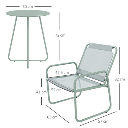 3 daļu bistro mēbeļu komplekts, balkona mēbeļu komplekts, ieskaitot 1 galdu, 2 krēslus, dārza mēbeļu komplekts, dārza mēbeļu komplekts dārzam, terasei, siets, zaļš