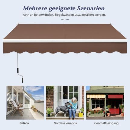 3 x 2,5 m salokāma sviras tenta saules tenta balkona tenta terases tenta skava brūna tenta