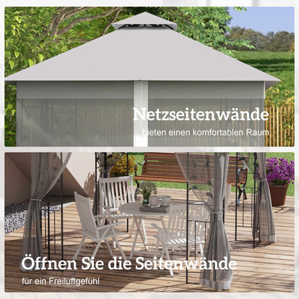 3x3 paviljons ar dubultu jumtu, ūdensizturīgs poliesters