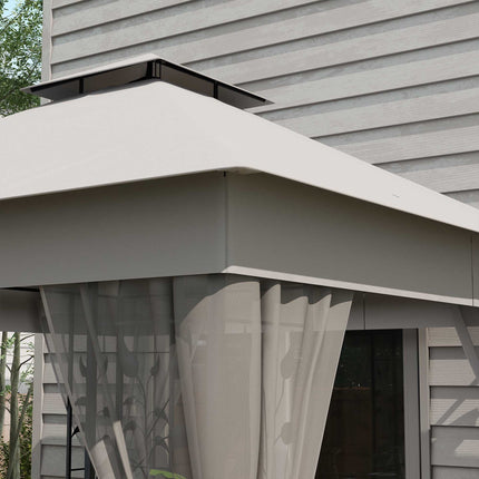 3x3 paviljons ar dubultu jumtu, ūdensizturīgs poliesters