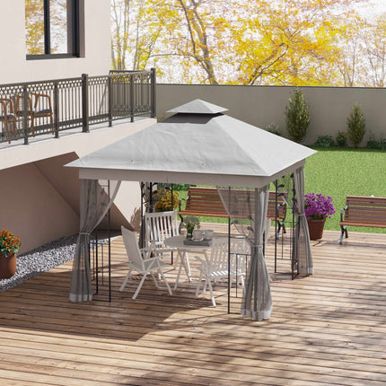 3x3 paviljons ar dubultu jumtu, ūdensizturīgs poliesters