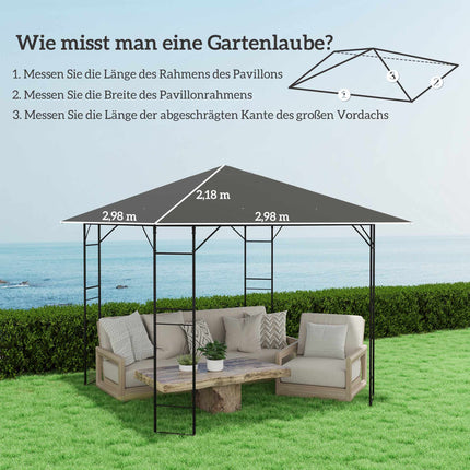 3x3m paviljona nomaināmais nojume, ūdeni atgrūdoša, UPF30+