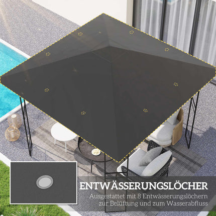 3x3m paviljona nomaināmais nojume, ūdeni atgrūdoša, UPF30+