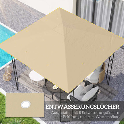 3x3m paviljona jumta nomaiņa, ūdensizturīgs, UPF30+
