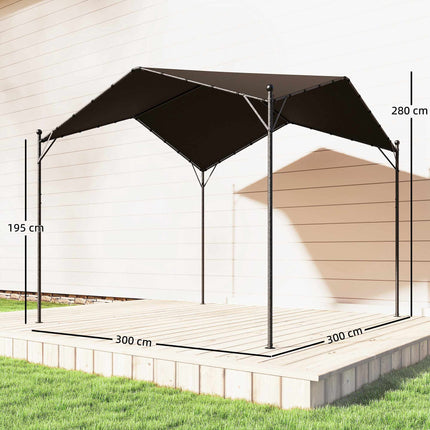 3x3 m pergola ar metāla rāmi un UPF30+ jumtu