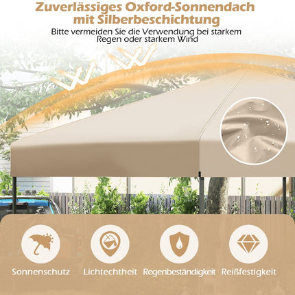 3x3 m saliekamā paviljona ar UV50+ aizsardzību, balta