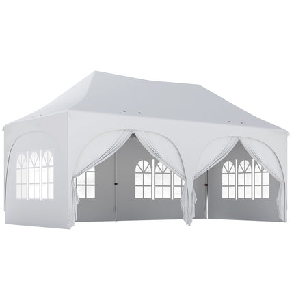 3x6m uznirstošs paviljons ar sāniem, regulējamu jumtu, somu