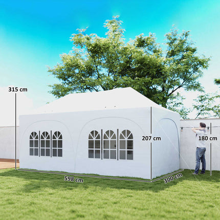 3x6m uznirstošs paviljons ar sāniem, regulējamu jumtu, somu