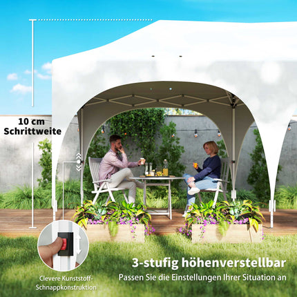 3x6m uznirstošs paviljons ar sāniem, regulējamu jumtu, somu