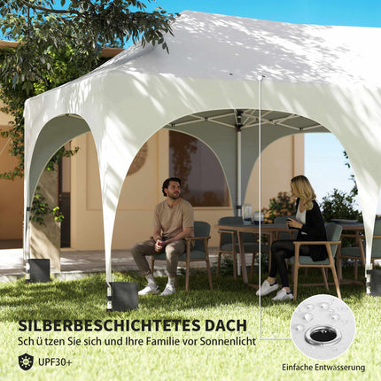 3x6m uznirstošs paviljons ar sāniem, regulējamu jumtu, somu
