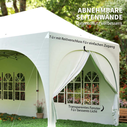 3x6m uznirstošs paviljons ar sāniem, regulējamu jumtu, somu
