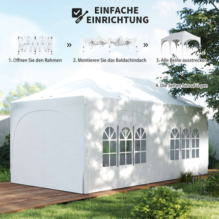 3x6m uznirstošs paviljons ar sāniem, regulējamu jumtu, somu