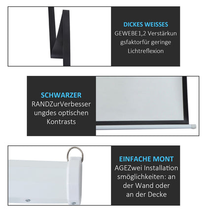 Electric 4:3 projector screen 203x152 cm with remote control