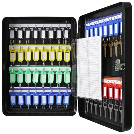 48-Key Steel Key Cabinet With Combination Lock, Wall Mount
