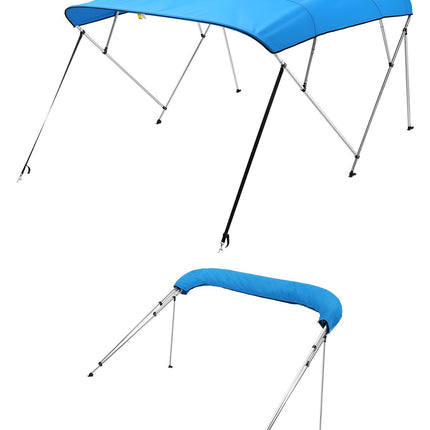 4-Bow Boat Bimini Top, 600D Polyester, Aluminum Frame, 67-72in W