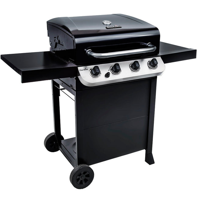 4-Burner Gas Grill with Cast Iron Grates and Thermometer