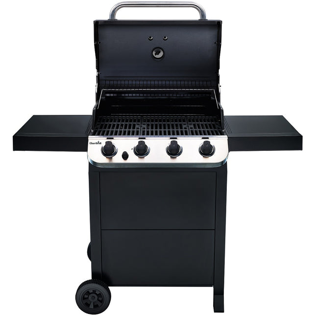 4-Burner Gas Grill with Cast Iron Grates and Thermometer