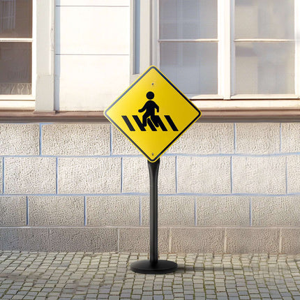 4 Ft Portable Sign Post with Wheeled Base, U-Channel