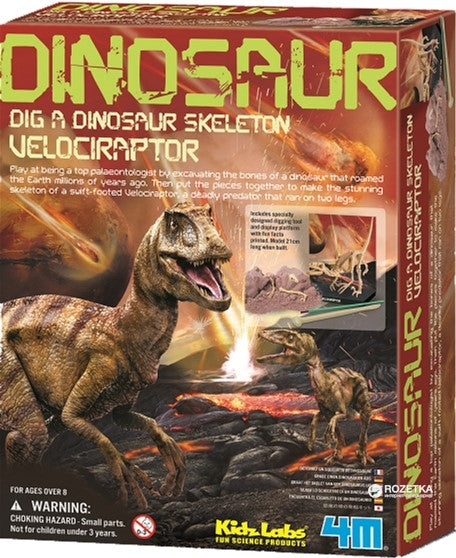 4M Kidzlabs amatniecības komplekts Velociraptor skelets